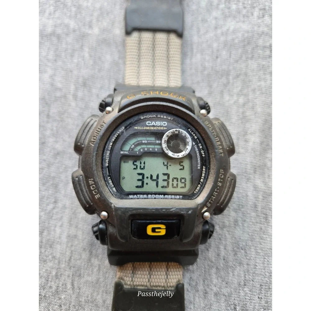 Casio G Shock Watch Mens DW-9052‎ Digital Black Military Nylon Strap Illuminator